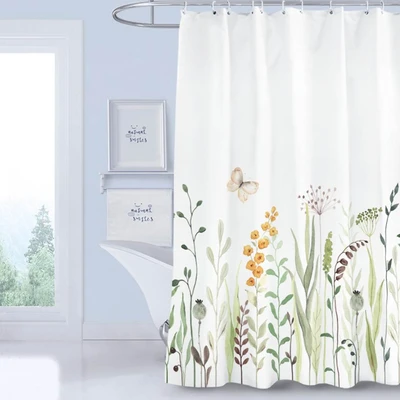 Gambar Forhom 180x180 Cm Tirai Kamar Mandi Dengan Hooks Botanic