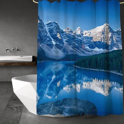 Gambar Forhom Tirai Kamar Mandi Dengan Hooks Mountain 180x180 cm