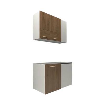 Gambar Informa Custom Furniture Obelia Kabinet Dinding Sudut Kiri - Cokelat Walnut
