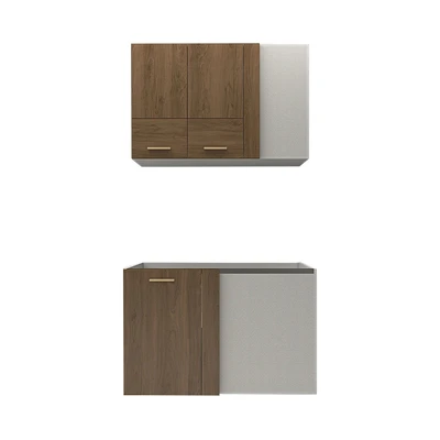 Gambar Informa Custom Furniture Obelia Kabinet Dinding Sudut Kiri - Cokelat Walnut