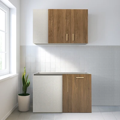 Gambar Informa Custom Furniture Obelia Kabinet Dinding Sudut Kanan - Cokelat Walnut