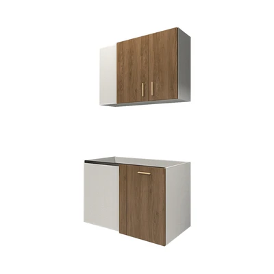 Gambar Informa Custom Furniture Obelia Kabinet Dinding Sudut Kanan - Cokelat Walnut