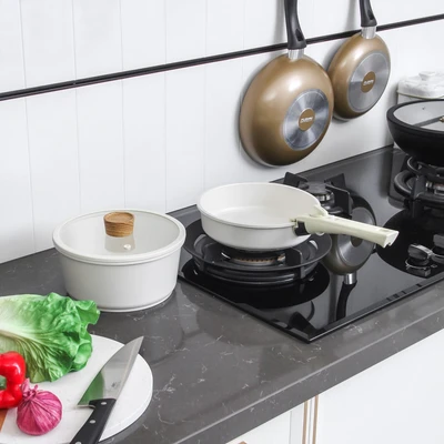 Gambar Cooking Color Yoora Perlengkapan Masak Non-Stick Coating Set 4 pcs - Putih