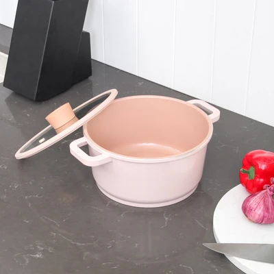 Gambar Cooking Color 20 Cm Yoona Panci Casserole - Pink