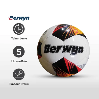 Gambar Berwyn Ukuran 5 Bola Sepak Panel Hand Sewn PU 32 - Putih