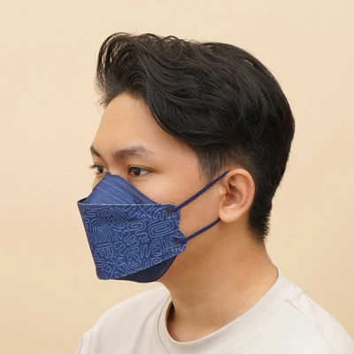 Gambar Ataru Kyou Masker Pelindung 4 Lapis Ancient KF94 Set 10 pcs - Biru
