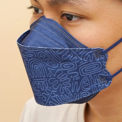 Gambar Ataru Kyou Masker Pelindung 4 Lapis Ancient KF94 Set 10 pcs - Biru