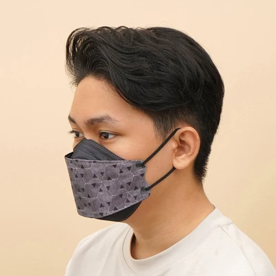 Gambar Ataru Kyou Masker Pelindung 4 Lapis Trigonal KF94 Set 10 pcs - Hitam