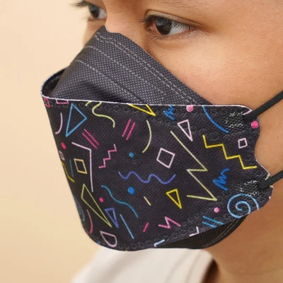 Gambar Ataru Kyou Masker Pelindung 4 Lapis Playful Echo KF94 Set 10 pcs - Hitam