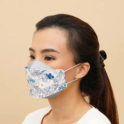 Gambar Ataru Kyou Masker Pelindung 4 Lapis Snow Chrysant KF94 Set 10 pcs - Abu-Abu