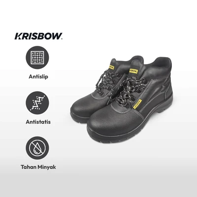 Gambar Krisbow Ukuran 45 Argon Sepatu Pengaman 6 Inch - Hitam