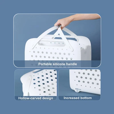 Gambar Stora Keranjang Laundry Lipat - Putih