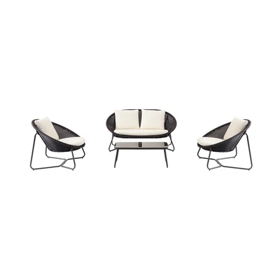 Gambar Soleil Wicker Morocco Kursi & Meja Teras Set 4 pcs