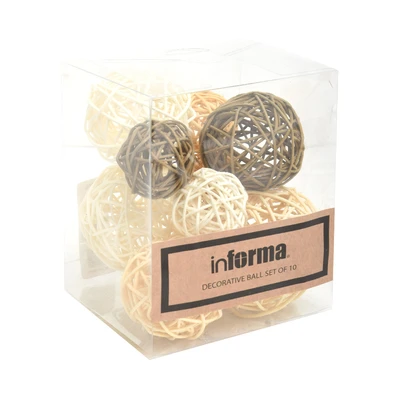 Gambar Informa Miniatur Dekorasi Bola Rotan Set 10 pcs