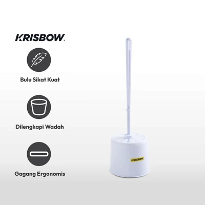 Gambar Krisbow Sikat Toilet Dengan Round Holder Frtb101w - Putih