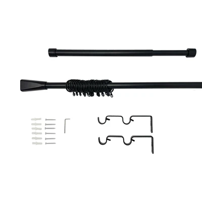 Gambar Informa 130-250 cm Rel Gorden Double Trumpet - Hitam Matt