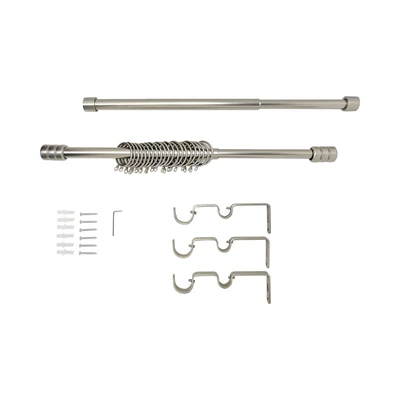 Gambar Informa 130-250 cm Rel Gorden Double Stud - Silver Nickle
