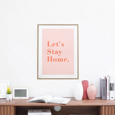 Gambar Informa Hiasan Dinding Kanvas Print Stay Home 45x60 cm - Mix