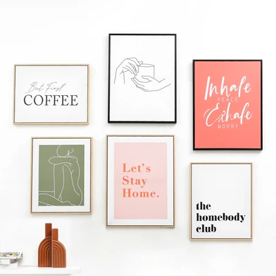Gambar Informa Hiasan Dinding Kanvas Print Stay Home 45x60 cm - Mix