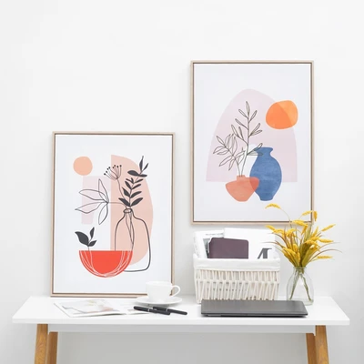 Gambar Informa Hiasan Dinding Kanvas Print Vase 45x60 cm V2 - Mix