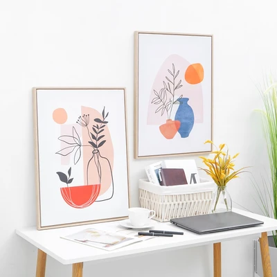 Gambar Informa Hiasan Dinding Kanvas Print Vase 45x60 cm V2 - Mix