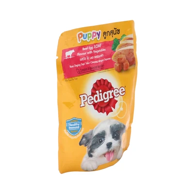 Gambar Pedigree 80 Gr Makanan Anjing Basah Pouch Puppy Beef, Egg, & Veggie