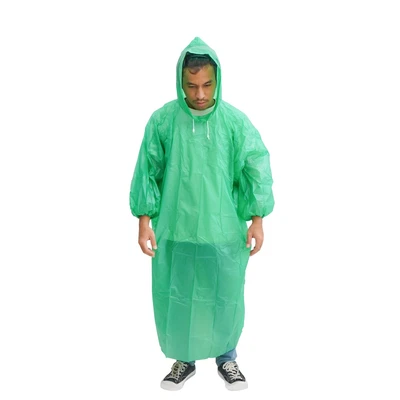 Gambar Soleil Jas Hujan Poncho Plastik - Hijau