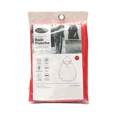 Gambar Soleil Jas Hujan Poncho Peva - Merah