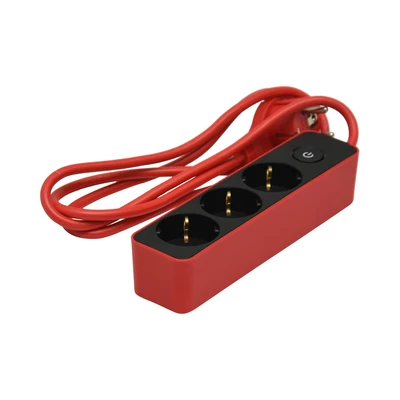 Gambar Krisbow Stop Kontak 3 Socket - Merah