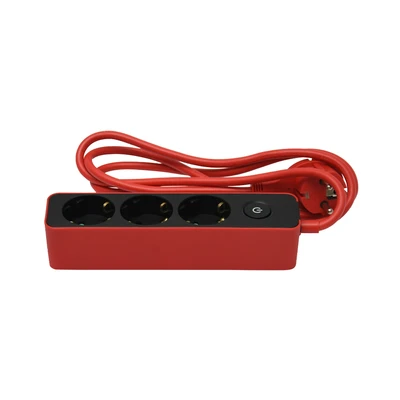 Gambar Krisbow Stop Kontak 3 Socket - Merah