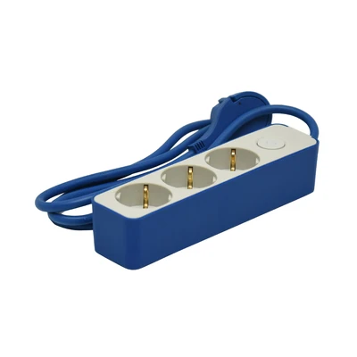 Gambar Krisbow Stop Kontak 3 Socket - Biru