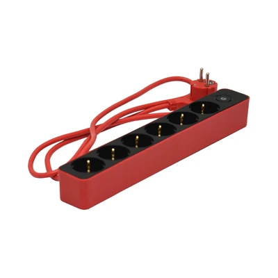 Gambar Krisbow Stop Kontak 6 Socket - Merah