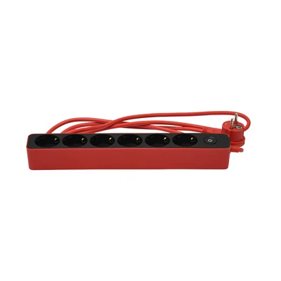 Gambar Krisbow Stop Kontak 6 Socket - Merah