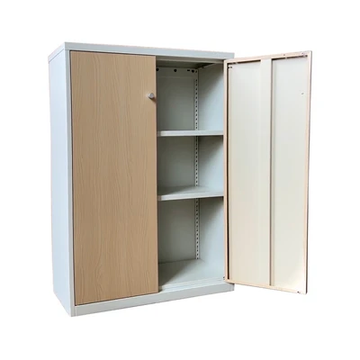 Gambar Selma Simson Kabinet Besi Metal Medium - Putih/Cokelat Wood