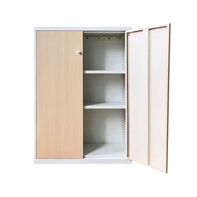 Gambar Selma Simson Kabinet Besi Metal Medium - Putih/Cokelat Wood