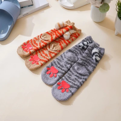 Gambar Ataru Set 2 Pasang Kaos Kaki 3d Leopard