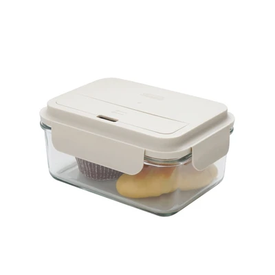 Gambar Glasslock Kotak Makanan Kaca Dengan Sendok & Garpu 1.1 Liter - Abu-abu