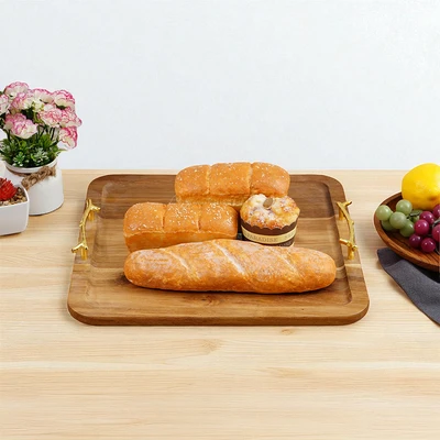 Gambar Cooking Color 35x35 cm Sayo Nampan Saji Kayu Square - Cokelat