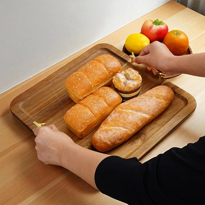 Gambar Cooking Color 35x35 cm Sayo Nampan Saji Kayu Square - Cokelat