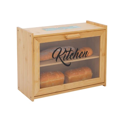 Gambar Cooking Color Sayo Tempat Roti Bambu 2 Tingkat - Cokelat