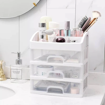 Gambar Stora Ukuran M Organizer Kosmetik 3 Tingkat - Putih