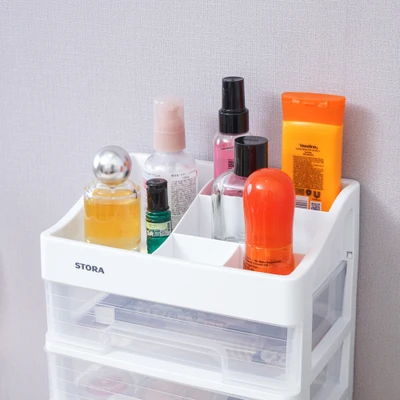 Gambar Stora Organizer Kosmetik 4 Tingkat Ukuran M - Putih