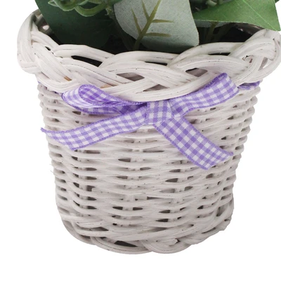 Gambar Arthome Bunga Artifisial Daisy Dengan Pot Rotan 16.5x16.5x17.8 cm - Kuning