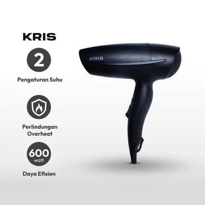 Gambar Kris Hair Dryer Travel 600 Watt - Hitam