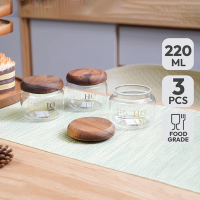 Gambar Informa Keisha Petite Stoples Kaca 220 ml Set 3 pcs Transparan - Cokelat