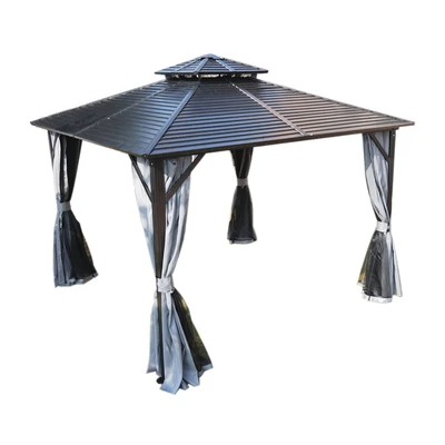 Gambar Soleil 3x3 Mtr Tenda Gazebo Aluminium Metal - Hitam