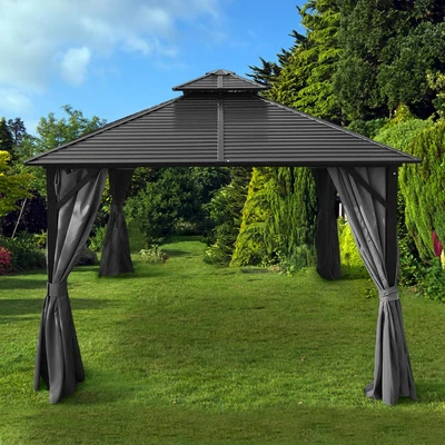 Gambar Soleil 3x3 Mtr Tenda Gazebo Aluminium Metal - Hitam