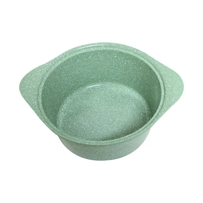 Gambar Kris Panci Dengan Tutup 24 cm Ceramic Marble Coating - Hijau Olive