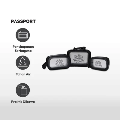 Gambar Passport Fancy Tas Organizer Travel Set 3 pcs - Hitam
