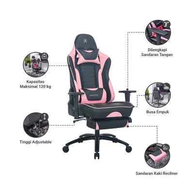 Gambar Informa Urania Kursi Gaming - Pink/Hitam